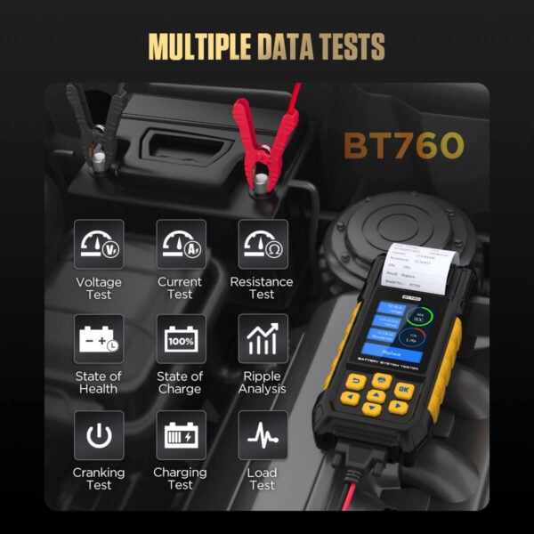 Autool BT760 Car Battery System Tester | 3.2-Inch HD Color Screen | Built-in Data Printer - Image 5