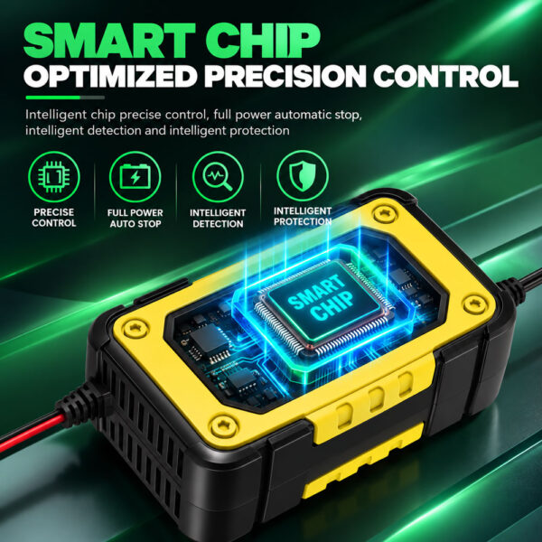 Smart Battery Charger 12V 7A LCD Display | Automatic Lead-Acid AGM Gel - Image 7