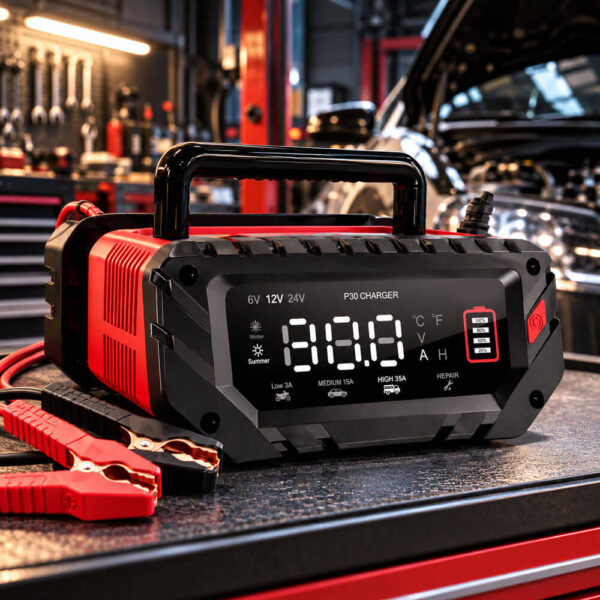 Automatic Smart Car Battery Charger for LiFePO4/Lithium/Lead-acid Batteries, 6/12/24V 30A - Image 3