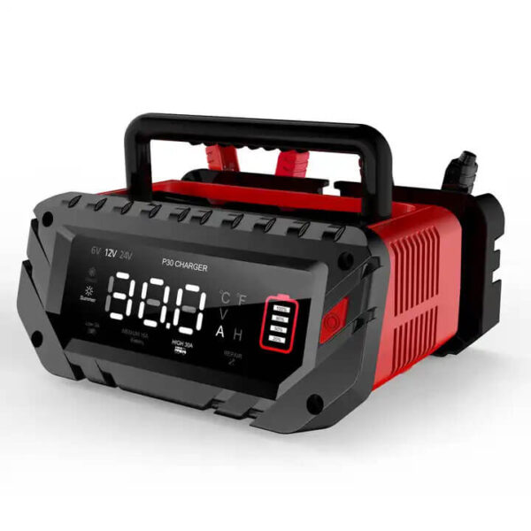 Automatic Smart Car Battery Charger for LiFePO4/Lithium/Lead-acid Batteries, 6/12/24V 30A - Image 2