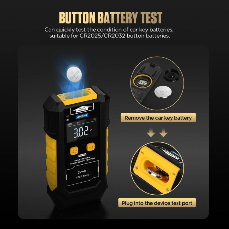 AUTOOL RE110 Remote Key Frequency Tester, Infrared Tester & Button ...