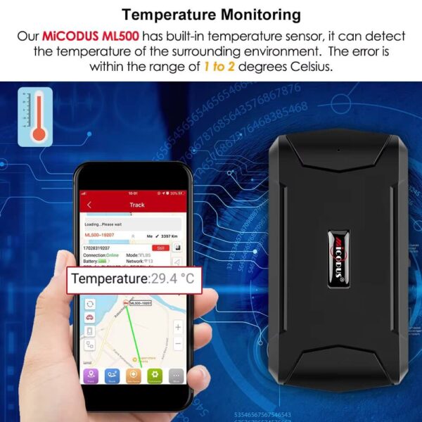 Magnetic GPS Tracker with 5000mAh Battery | Real-Time Tracking, Voice Monitoring, Temperature Sensor, IP65 Waterproof, Lifetime Free App Access - Image 4