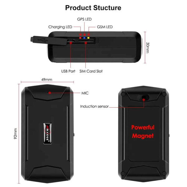 Magnetic GPS Tracker with 5000mAh Battery | Real-Time Tracking, Voice Monitoring, Temperature Sensor, IP65 Waterproof, Lifetime Free App Access - Image 16