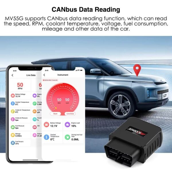 MV55G 4G OBDII GPS Tracker with Real-Time Tracking, CANbus Diagnostics & Voice Monitoring | Plug & Play Vehicle Tracker for Cars & Fleets - Image 4