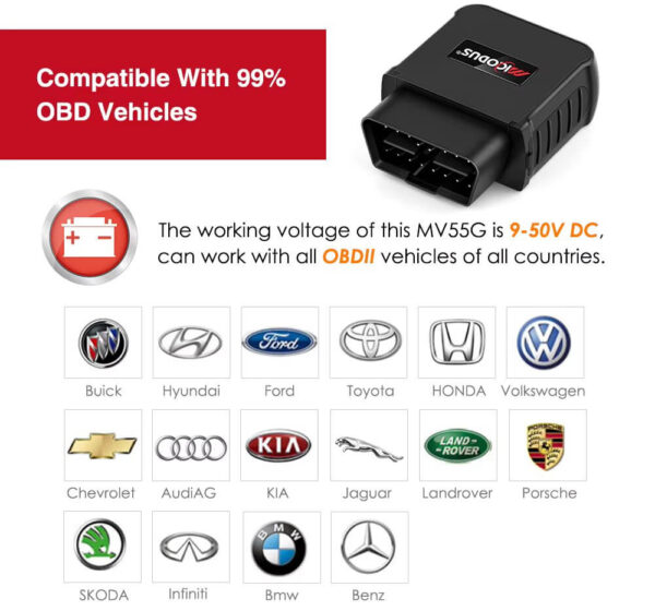 MV55G 4G OBDII GPS Tracker with Real-Time Tracking, CANbus Diagnostics & Voice Monitoring | Plug & Play Vehicle Tracker for Cars & Fleets - Image 12