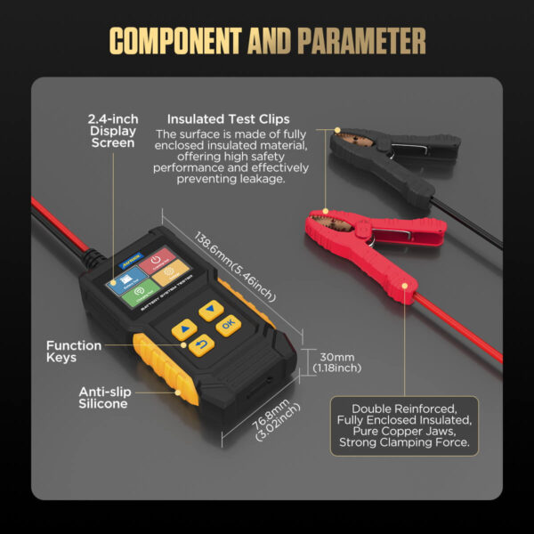 AUTOOL BT360 Battery Tester 12V/24V Cranking & Charging System Analyzer - Image 4