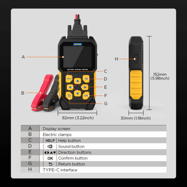 AUTOOL BT460 Car Battery Tester for 12 V and 24 V Systems - Image 11