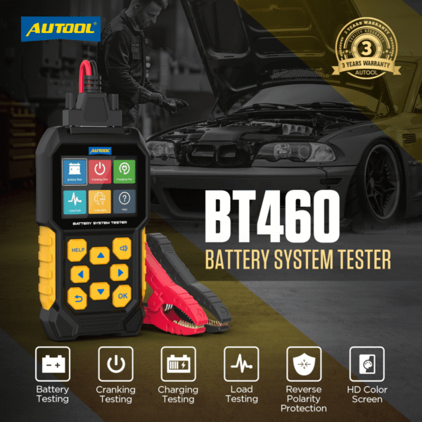 AUTOOL BT460 Car Battery Tester for 12 V and 24 V Systems - Image 2