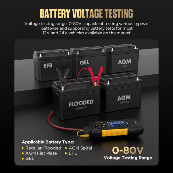 AUTOOL BT960 Battery Tester with Leakage Testing, Temp Monitoring, Printer & More - Image 12