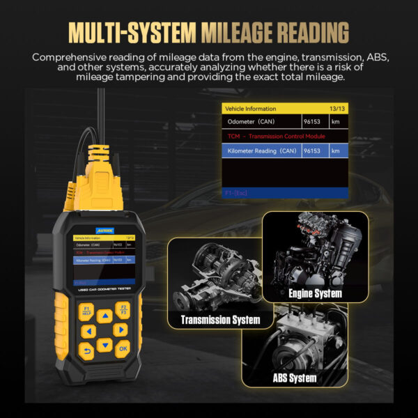 AUTOOL CS310 Odometer Reader – Multi-System Mileage Scanning with VIN, Fault-Code Clearing & Battery Diagnostics - Image 3