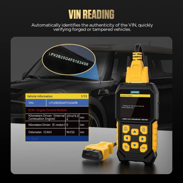AUTOOL CS310 Odometer Reader – Multi-System Mileage Scanning with VIN, Fault-Code Clearing & Battery Diagnostics - Image 4