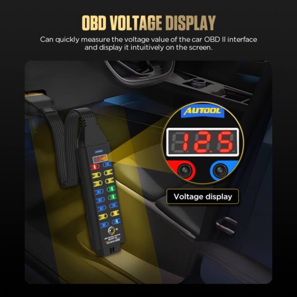 AUTOOL OBD2 Breakout Box Protocol Detector – Upgraded Version with LED Indicators, Voltage Display & Power Detection - Image 10