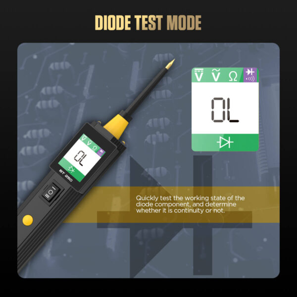 AUTOOL BT250 Automotive Electrical Circuit Tester with LCD Display and Overload Protection - Image 5