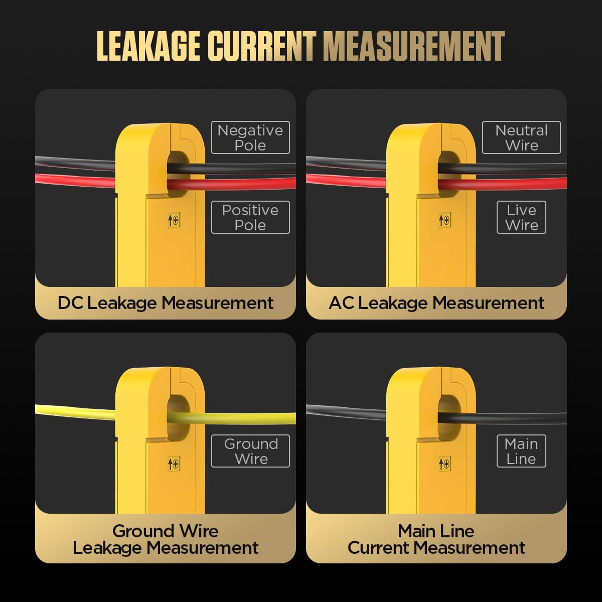 AUTOOL BT270 Leakage Current Clamp Meter with 1mA Resolution with 99-Set Data Memory - Image 9
