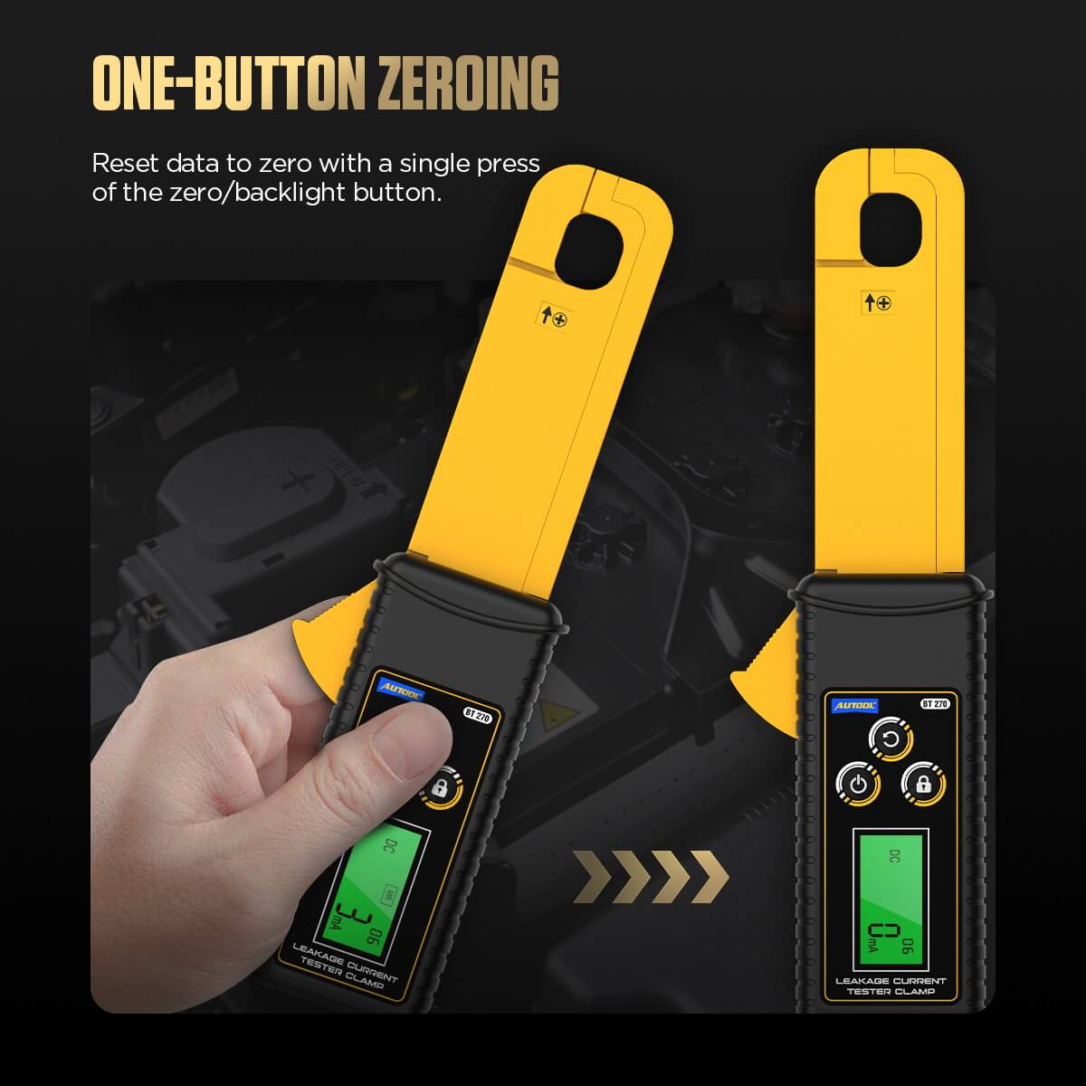 AUTOOL BT270 Leakage Current Clamp Meter with 1mA Resolution with 99-Set Data Memory - Image 4