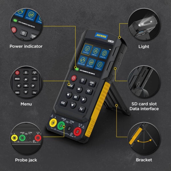 AUTOOL DM303 Professional Auto Diagnostic Multimeter with Oscilloscope & 12 Test Functions - Image 4