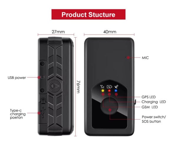 Micodus MP90G 3000mAh GPS Tracker with 4G, SOS, Voice Monitor & App Access - Image 12