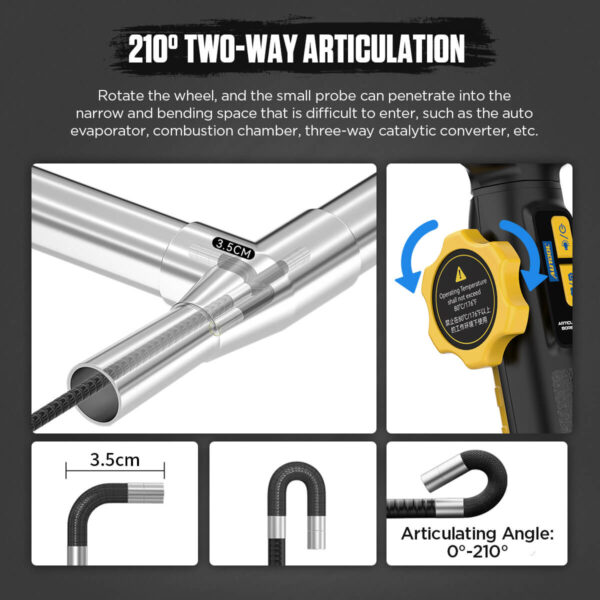 AUTOOL SVB305 210° Articulating Borescope with HD Camera, 5" IPS Display and Waterproof Probe - Image 6