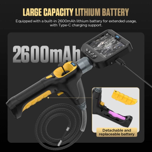 AUTOOL SVB308 360° Articulating Borescope with 1080p HD Camera, 4.3" Screen & Waterproof Probe - Image 4