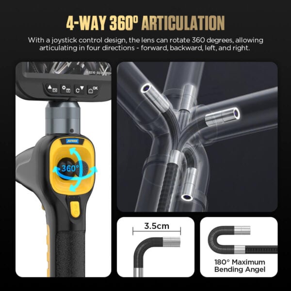 AUTOOL SVB308 360° Articulating Borescope with 1080p HD Camera, 4.3" Screen & Waterproof Probe - Image 11