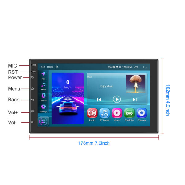 Double Din Universal 7-Inch Android 13 Car Stereo Wireless CarPlay, 2GB+64GB, GPS, Reverse Input, WiFi & Bluetooth & More - Image 19