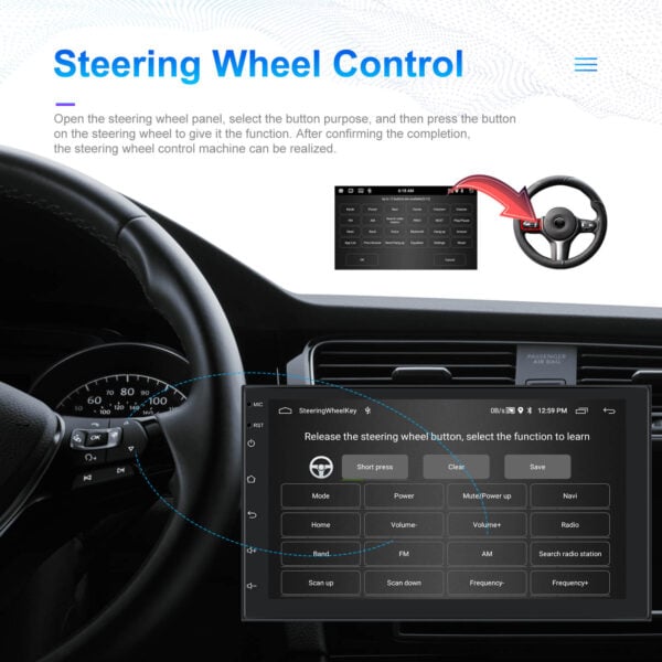 Double Din Universal 7-Inch Android 13 Car Stereo Wireless CarPlay, 2GB+64GB, GPS, Reverse Input, WiFi & Bluetooth & More - Image 5