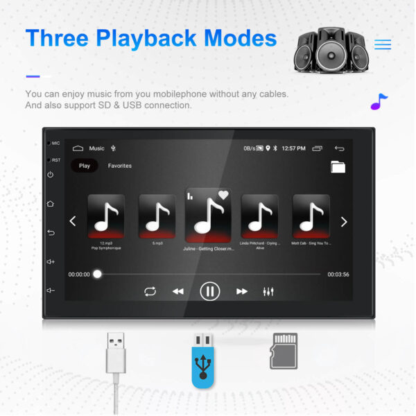 Double Din Universal 7-Inch Android 13 Car Stereo Wireless CarPlay, 2GB+64GB, GPS, Reverse Input, WiFi & Bluetooth & More - Image 16