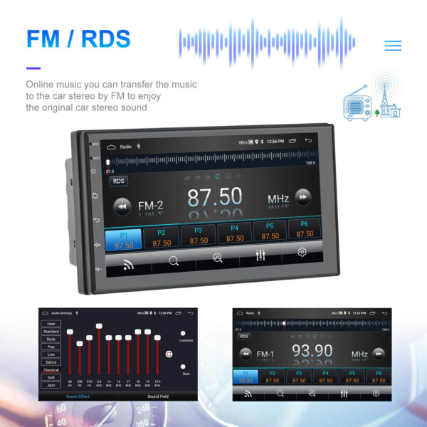 Double Din Universal 7-Inch Android 13 Car Stereo Wireless CarPlay, 2GB+64GB, GPS, Reverse Input, WiFi & Bluetooth & More - Image 10