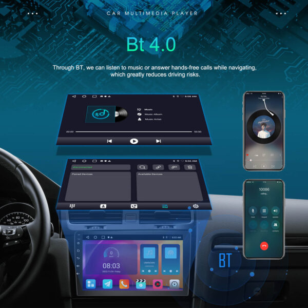 9" Android 2DIN Car Stereo | 2GB+64GB | CarPlay & Android Auto | GPS | WiFi | FM | Touchscreen - Image 10