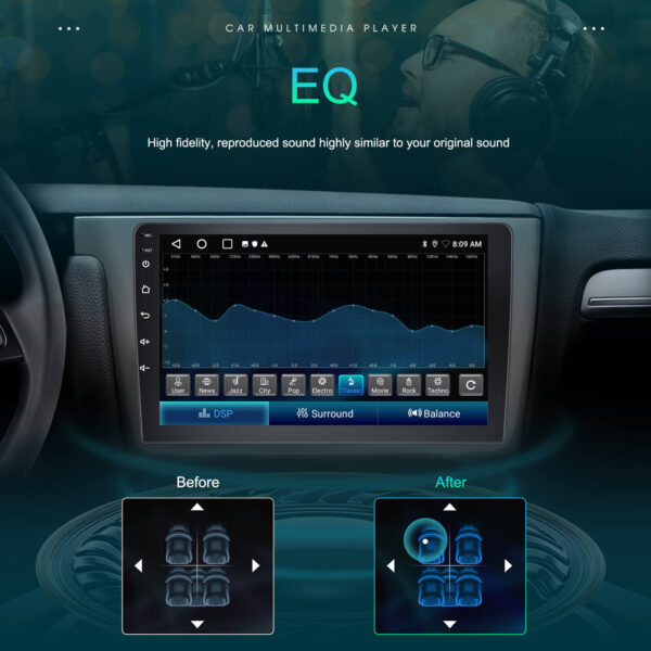 9" Android 2DIN Car Stereo | 2GB+64GB | CarPlay & Android Auto | GPS | WiFi | FM | Touchscreen - Image 16