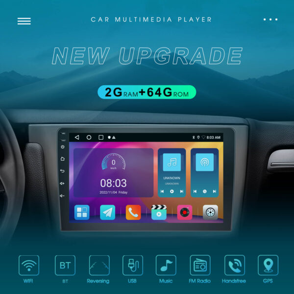 9" Android 2DIN Car Stereo | 2GB+64GB | CarPlay & Android Auto | GPS | WiFi | FM | Touchscreen - Image 14