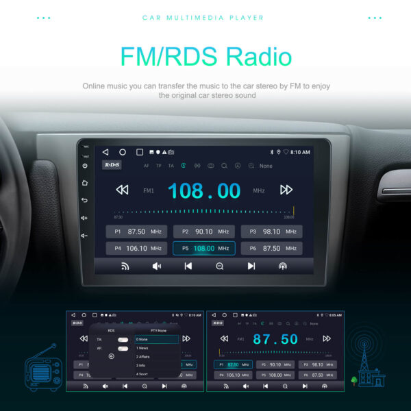 9" Android 2DIN Car Stereo | 2GB+64GB | CarPlay & Android Auto | GPS | WiFi | FM | Touchscreen - Image 4