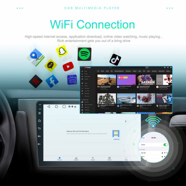 9" Android 2DIN Car Stereo | 2GB+64GB | CarPlay & Android Auto | GPS | WiFi | FM | Touchscreen - Image 6