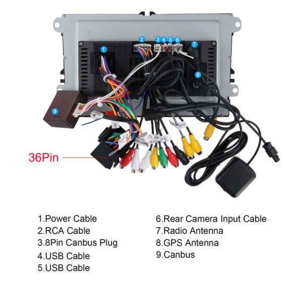 9-Inch Android 13 Double Din Car Stereo (VW & Seat) with Wireless Connection 4GB RAM + 64GB ROM (Passat,Golf,MK5,MK6,Jetta & More) - Image 17