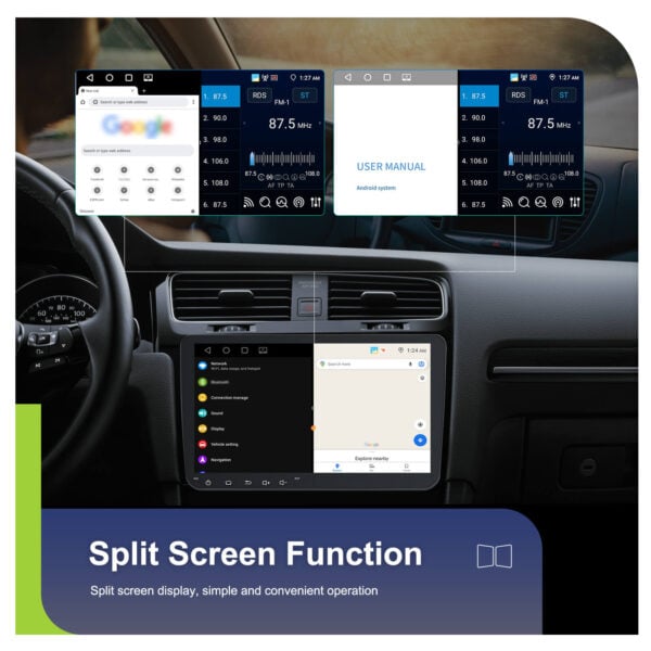 9-Inch Android 13 Double Din Car Stereo (VW & Seat) with Wireless Connection 4GB RAM + 64GB ROM (Passat,Golf,MK5,MK6,Jetta & More) - Image 12