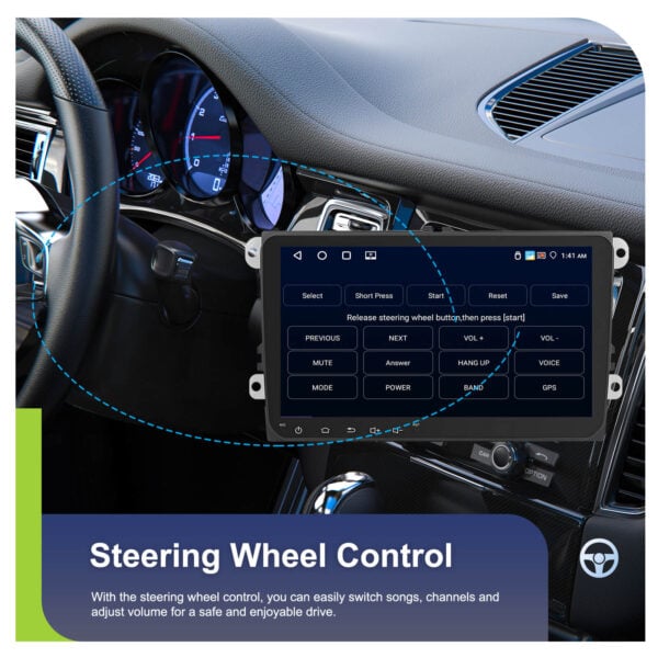 9-Inch Android 13 Double Din Car Stereo (VW & Seat) with Wireless Connection 4GB RAM + 64GB ROM (Passat,Golf,MK5,MK6,Jetta & More) - Image 13