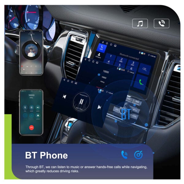 9-Inch Android 13 Double Din Car Stereo (VW & Seat) with Wireless Connection 4GB RAM + 64GB ROM (Passat,Golf,MK5,MK6,Jetta & More) - Image 11
