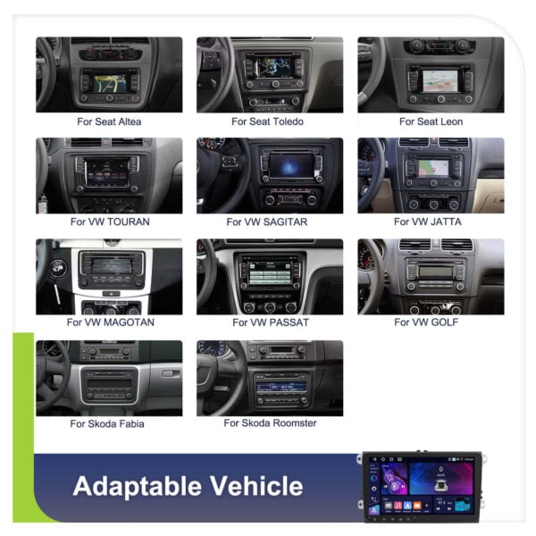 9-Inch Android 13 Double Din Car Stereo (VW & Seat) with Wireless Connection 4GB RAM + 64GB ROM (Passat,Golf,MK5,MK6,Jetta & More) - Image 5