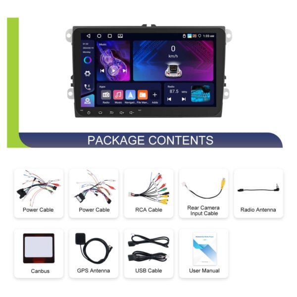 9-Inch Android 13 Double Din Car Stereo (VW & Seat) with Wireless Connection 4GB RAM + 64GB ROM (Passat,Golf,MK5,MK6,Jetta & More) - Image 15