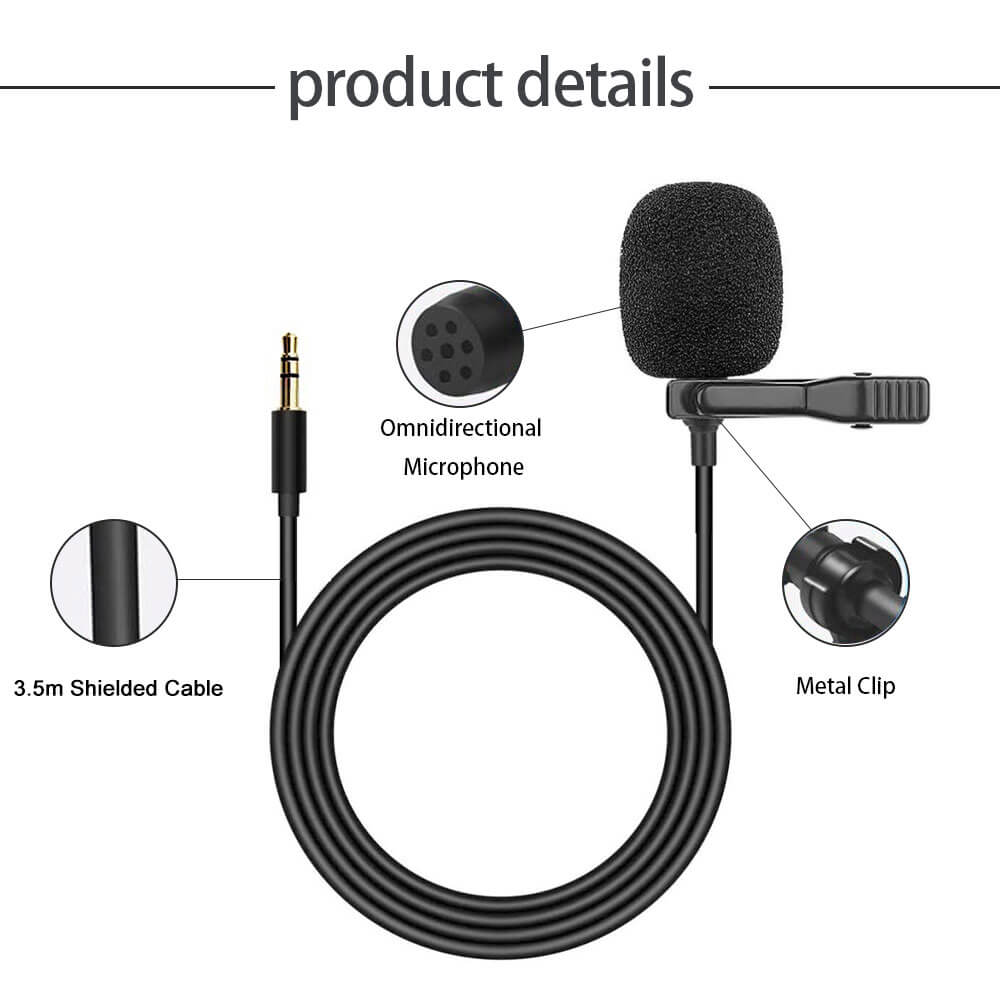 Lavalier Clip-On Microphone with Noise Reduction for Car Radio, Streaming & Interviews - Image 2