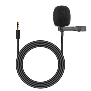 Lavalier Clip-On Microphone with Noise Reduction for Car Radio, Streaming & Interviews