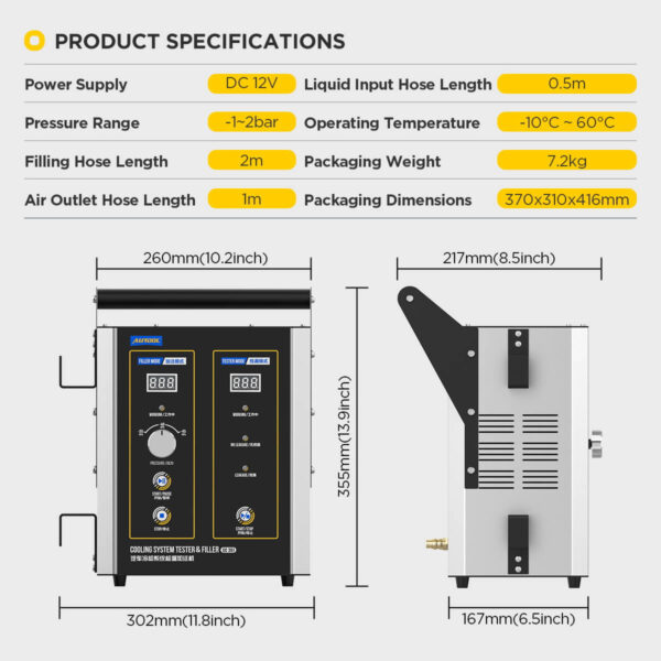 Autool SC301 Automotive Coolant Leak Tester and Pressure Filling Tool for Radiator Diagnostics and System Maintenance - Image 11