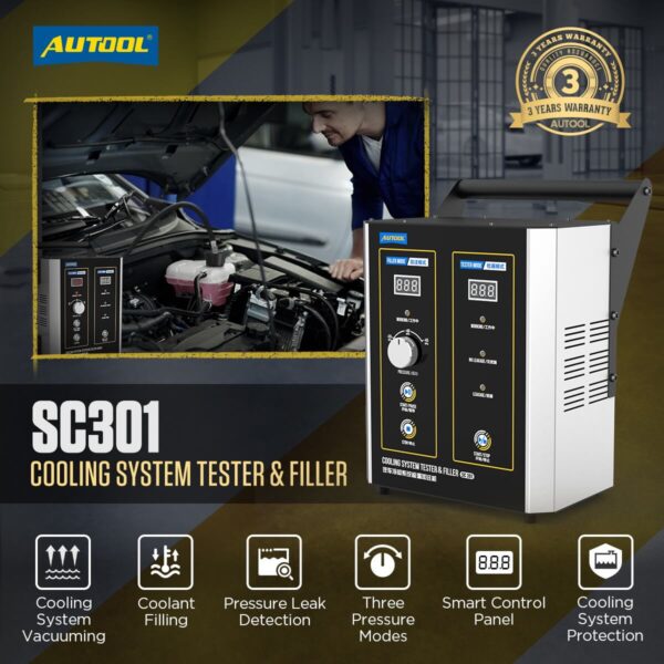 Autool SC301 Automotive Coolant Leak Tester and Pressure Filling Tool for Radiator Diagnostics and System Maintenance - Image 2