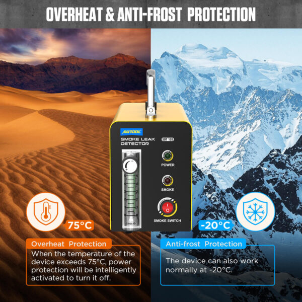 Autool SDT103 Automotive Smoke Tester with External Flow Meter & 12V Power for EVAP Leak Detection - Image 8