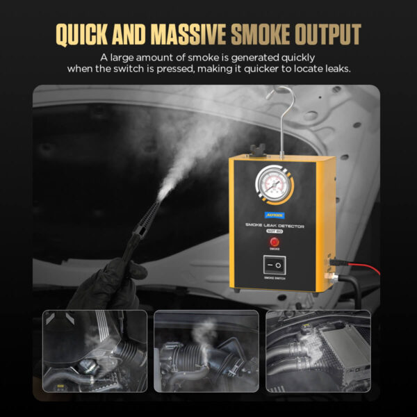 Autool SDT60 Compact Automotive Smoke Leak Detector with Pressure Gauge and Built-In Pump - Image 6