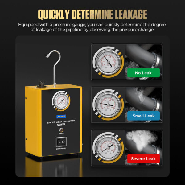 Autool SDT60 Compact Automotive Smoke Leak Detector with Pressure Gauge and Built-In Pump - Image 4