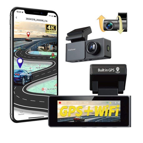 4K Dual Dash & Reverse Cam with Smart GPS & 5G WiFi Vehicle Recorder - Image 2