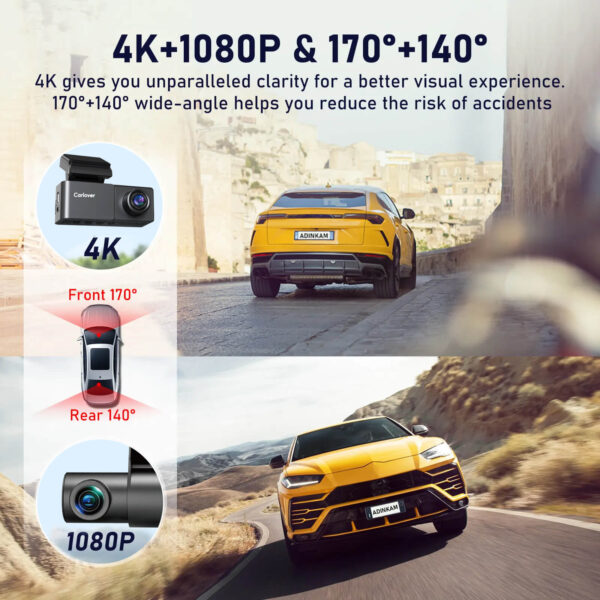 4K Dual Dash & Reverse Cam with Smart GPS & 5G WiFi Vehicle Recorder - Image 4