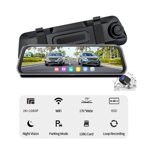 2K Mirror Dash & Reverse Cam Smart ADAS BSD Dual-Lens Vehicle Recorder - Image 5