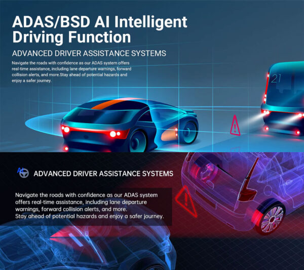 2K Mirror Dash & Reverse Cam Smart ADAS BSD Dual-Lens Vehicle Recorder - Image 4